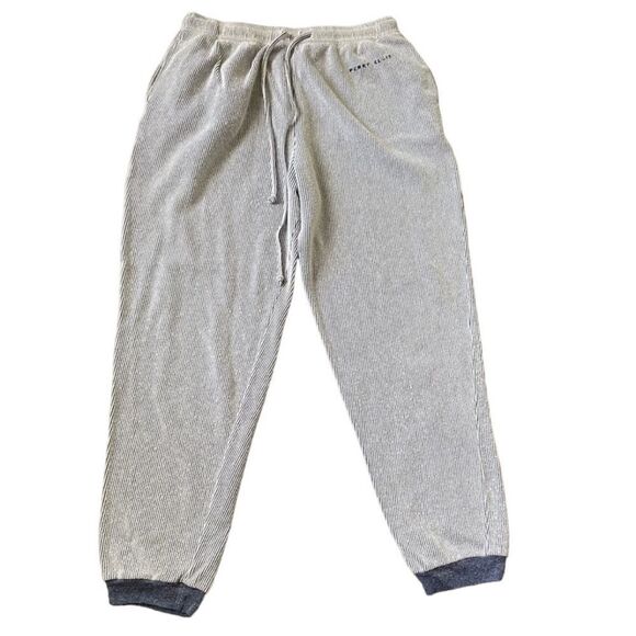 Perry Ellis America Vintage Striped Ribbed Drawstring Jogger Sweatpants - Picture 1 of 10